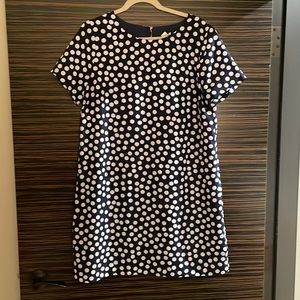 J.Crew Navy Blue and White Polka Dot Dress